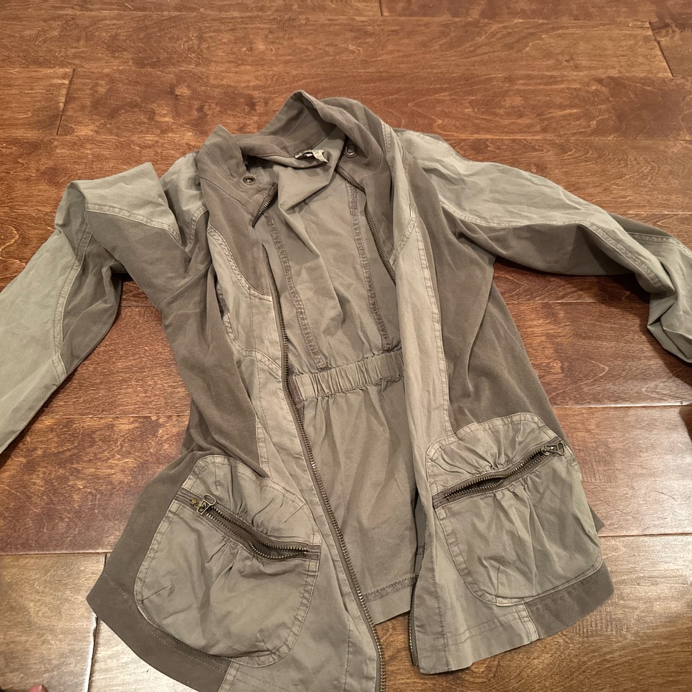 XCVI Olive and Gray Military Jacket